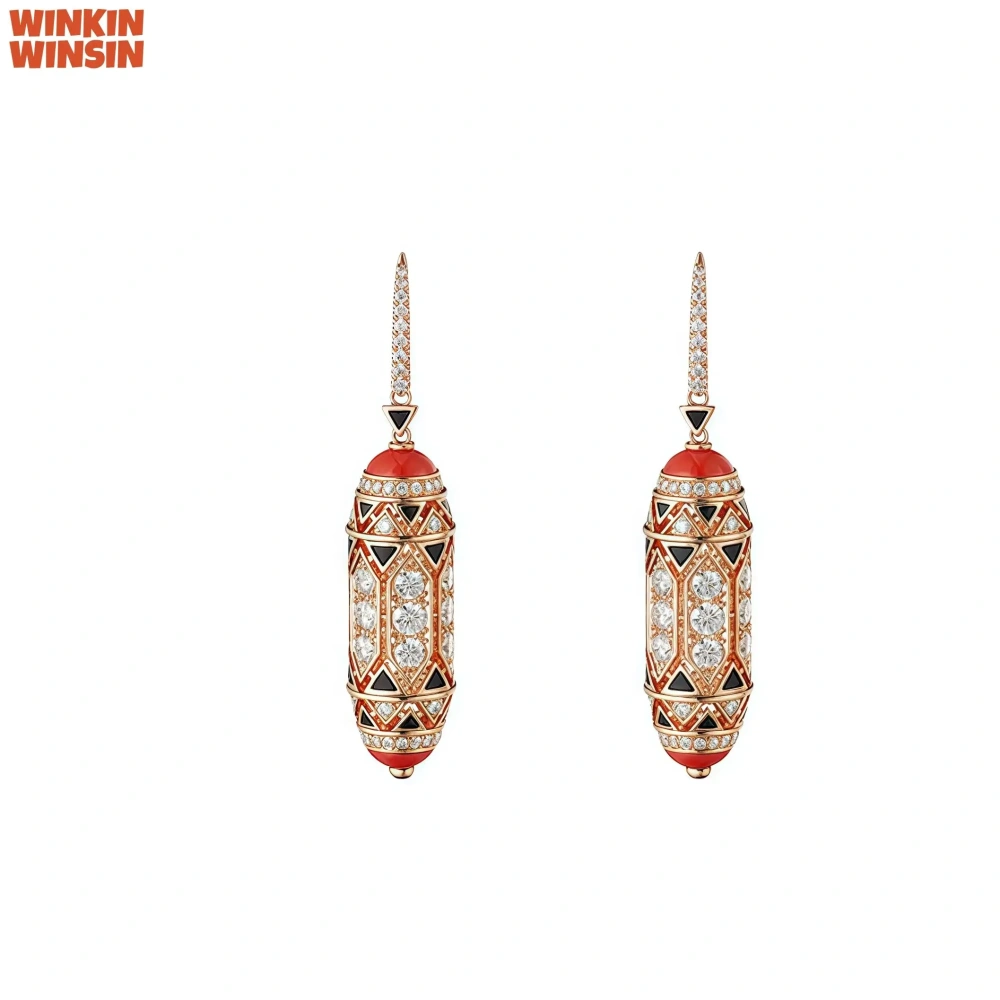 WINKIN WINSIN Brand MST 925 Sterling Silver Lab Grown Gemstones High Carbon Diamond Pink Blue Butterfly Drop Earrings Jewelry