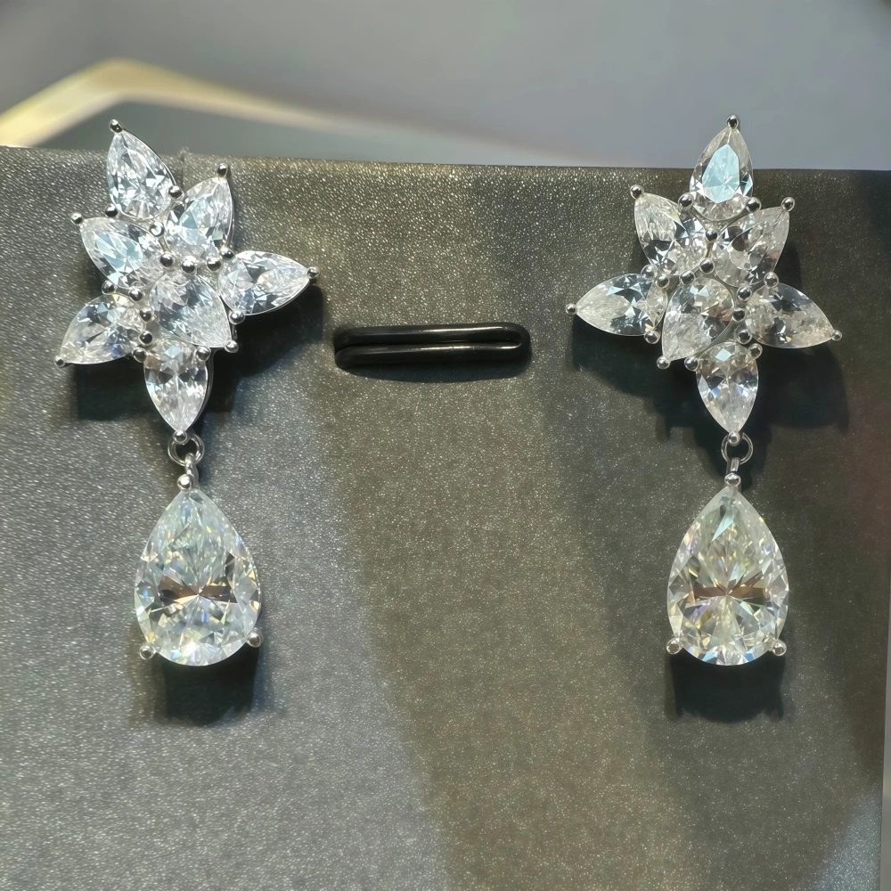 Winkin Winsin Brand Luxury Brand Designer Top Moissanite Diamond Certificated Quality 925 Sterling  Pendant Earrings Jewelry