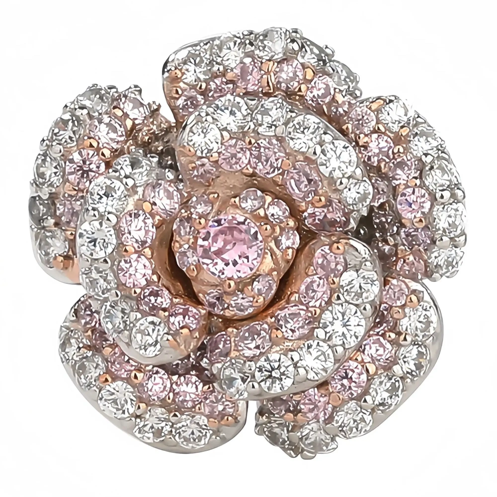WINKIN WINSIN Brand MST 925 Sterling Silver Earrings Lab Grown Gemstones High Carbon Diamond Rose Stud Earrings Jewelry