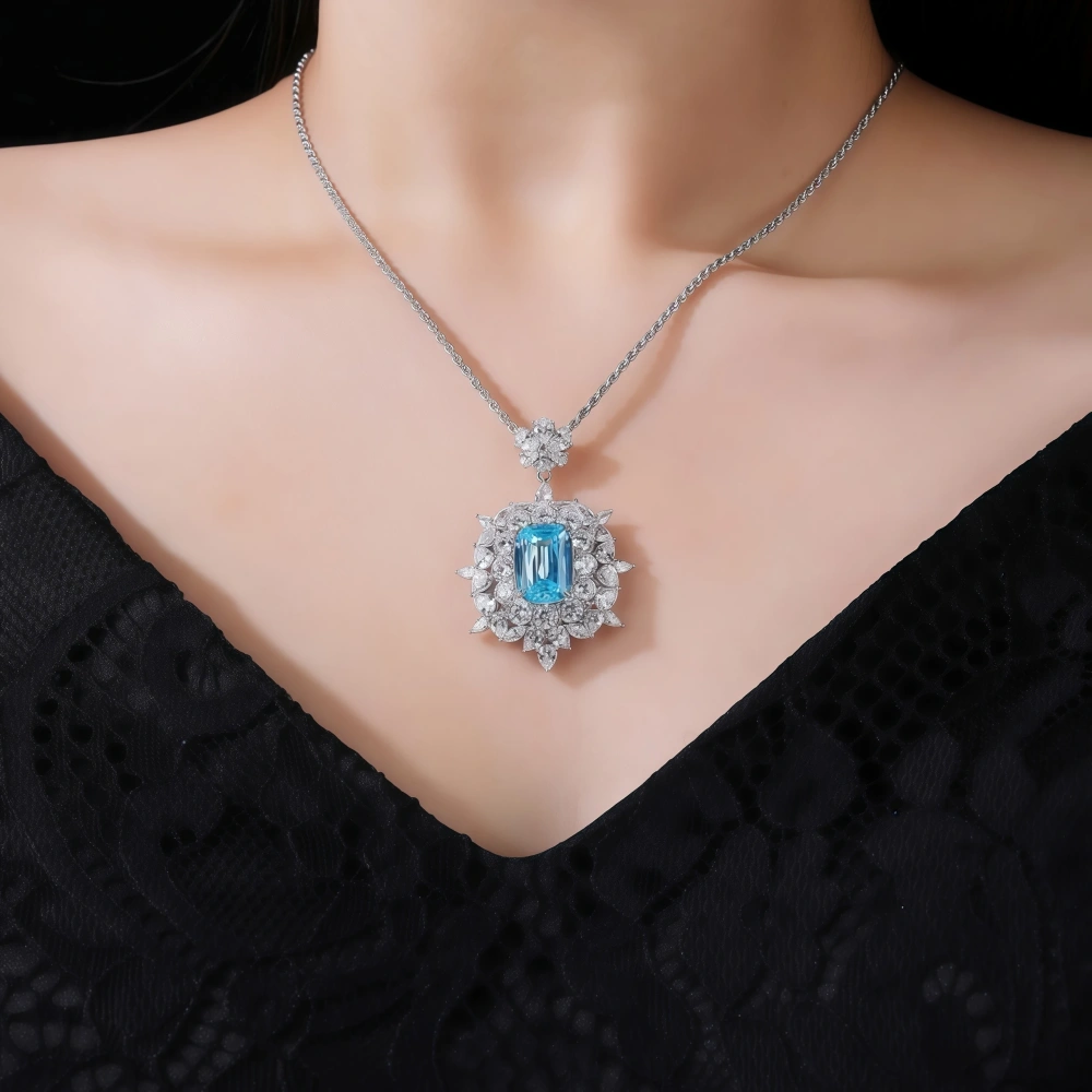 WINKIN WINSIN Brand MST High Quality Artificial Sapphire Lab Grown High Carbon Diamond Water Droplet Pendants Necklaces Jewelry