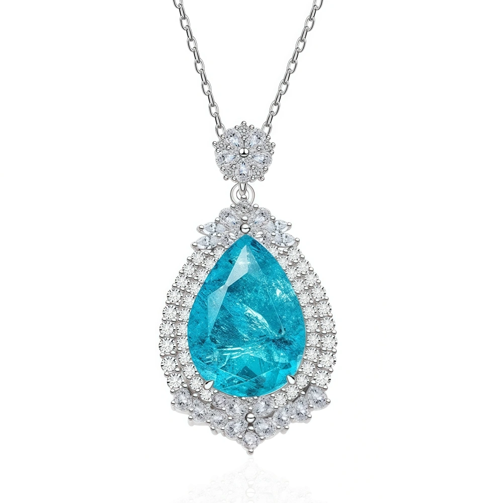WINKIN WINSIN Brand MST Artificial Sapphire Lab Grown Lab Grown Gemstones Diamond Water Droplet Pendants Necklaces Jewelry