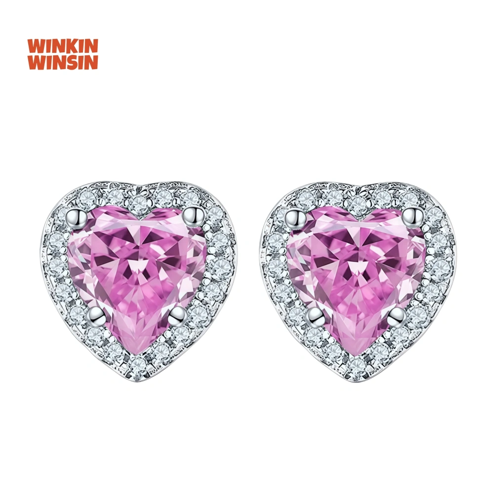 WINKIN WINSIN Brand MST Newest Women 925 Sterling Silver Earrings  Zircon Gemstones Certificate Trendy Earrings Jewelry