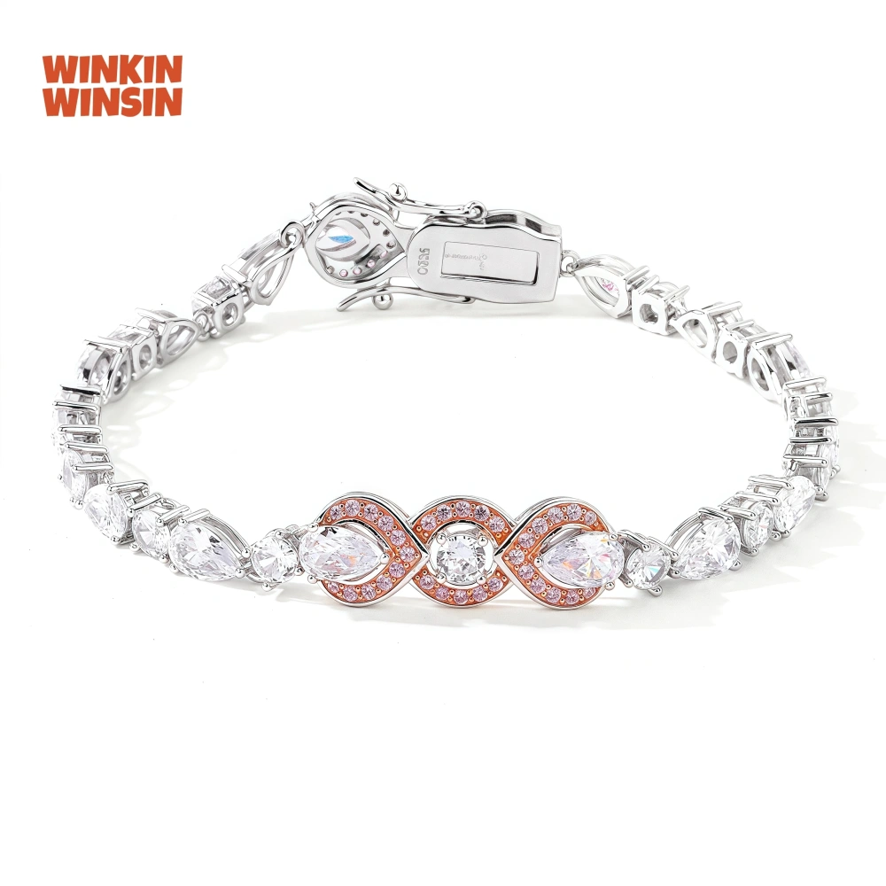 WINKIN WINSIN Brand MST High Quality 925 Sterling Silver Water Drop Lab Grown Gemstones High Carbon Diamond Bracelets Jewelry
