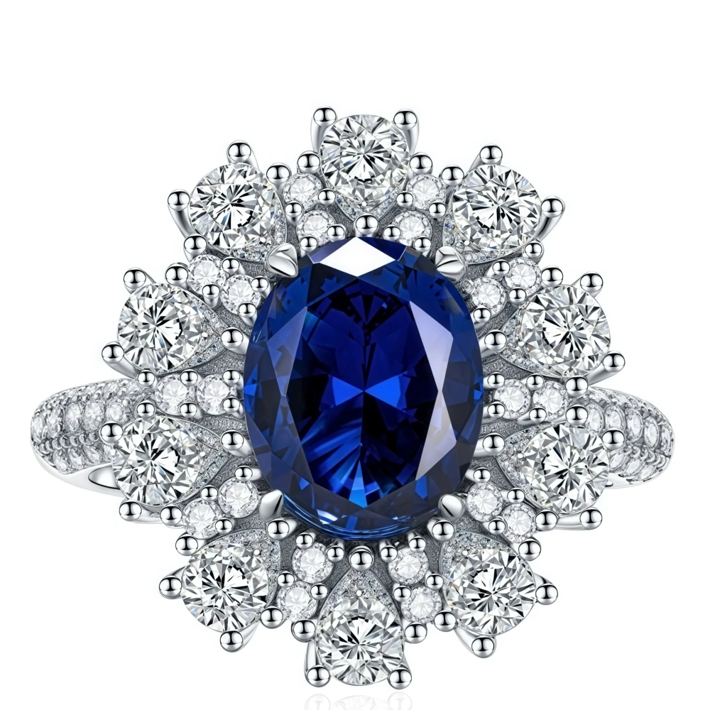 WINKIN WINSIN Brand MST High Quality 3ct 925 Sterling Silver Synthetic Sapphire Rings Fashion For Women Diamond Ring Jewelry