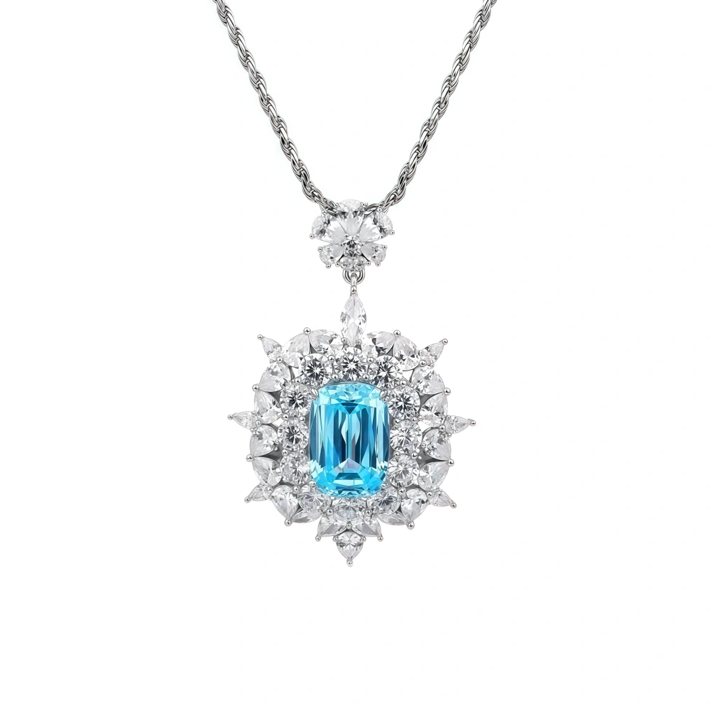WINKIN WINSIN Brand MST High Quality Artificial Sapphire Lab Grown High Carbon Diamond Water Droplet Pendants Necklaces Jewelry