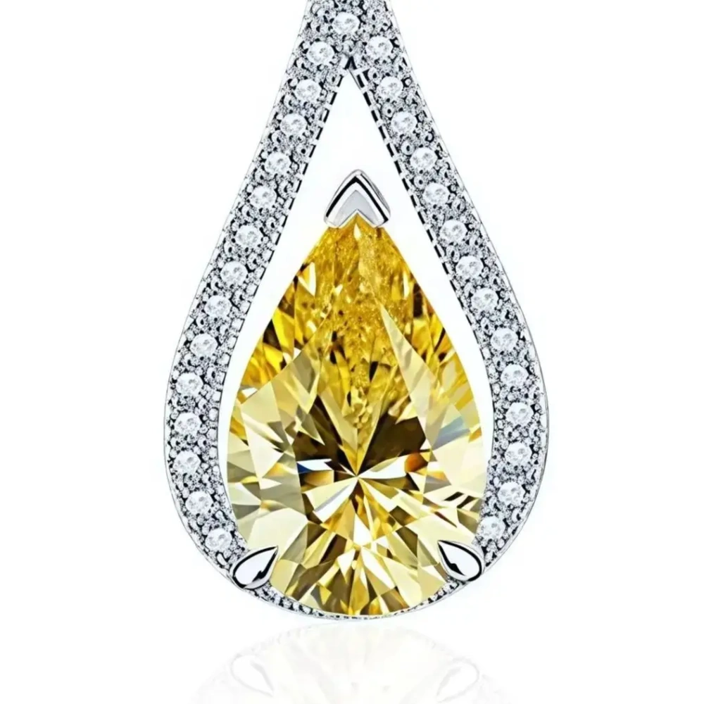 WINKIN WINSIN MST Top Grade s 925 Sterling Silver Chain Necklace Pendant Carbon Diamond Water Drop Pendants Necklaces Jewelry