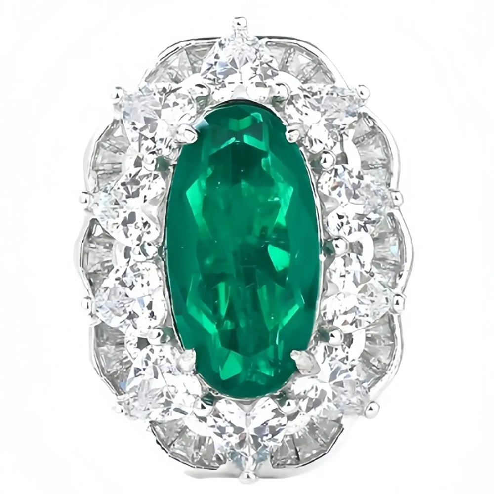 WINKIN WINSIN Brand MST 925 Sterling Silver Emerald Earrings Lab Grown Gemstones High Carbon Diamond Stud Earrings Jewelry
