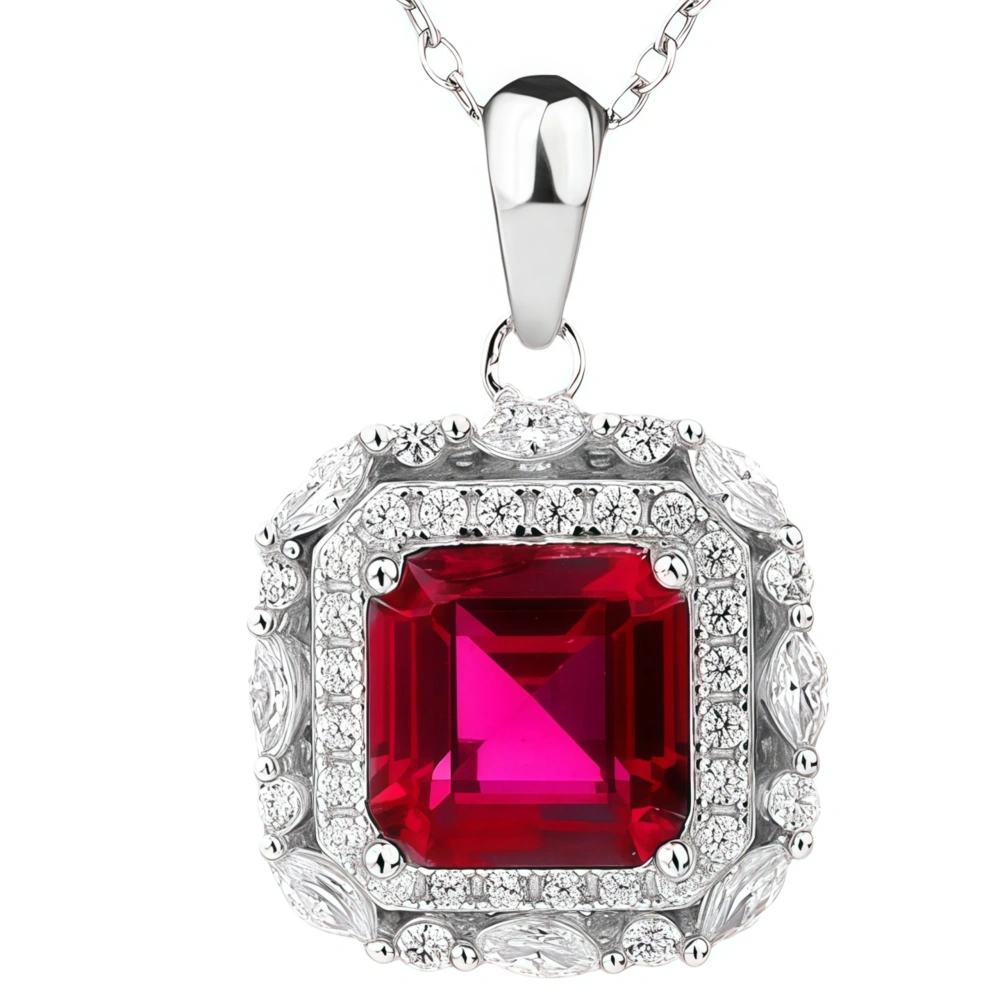 WINKINWINSIN Brand MST 925 Sterling Silver Quadrilateral Women High Carbon Diamond Certificated Water Drop Pendants Necklaces