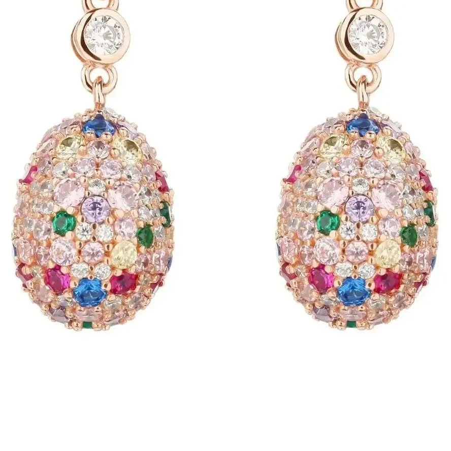 WINKIN WINSIN Brand MST Easter Egg S925 925 Sterling Silver Earrings Stud For Women Girls 18k Gold Plated Drop Earrings Jewelry
