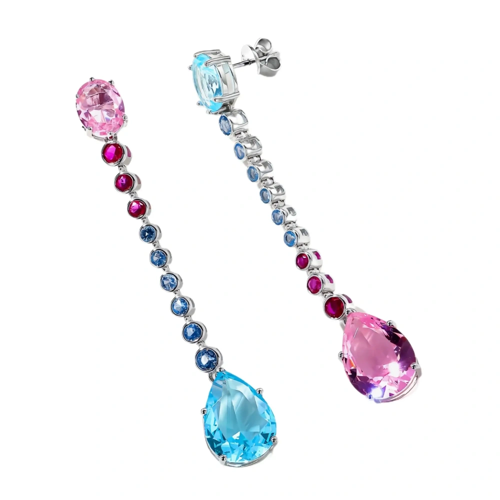 WINKIN WINSIN Brand MST 925 Sterling Silver Lab Grown Gemstone High Carbon Diamond GRC Tassel Earrings For Girl Jewelry