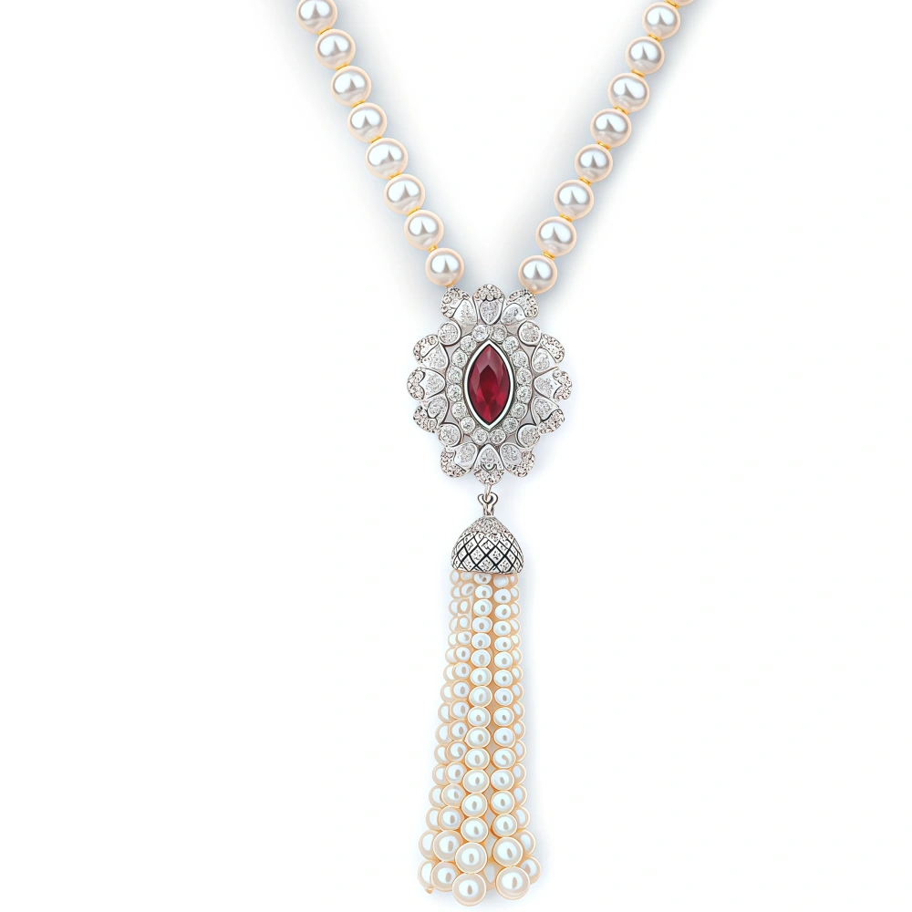 WINKIN WINSIN Brand MST S925 Silver Natural Pearl Necklace With High-End Temperament And Women Tassel Necklace Jewelry
