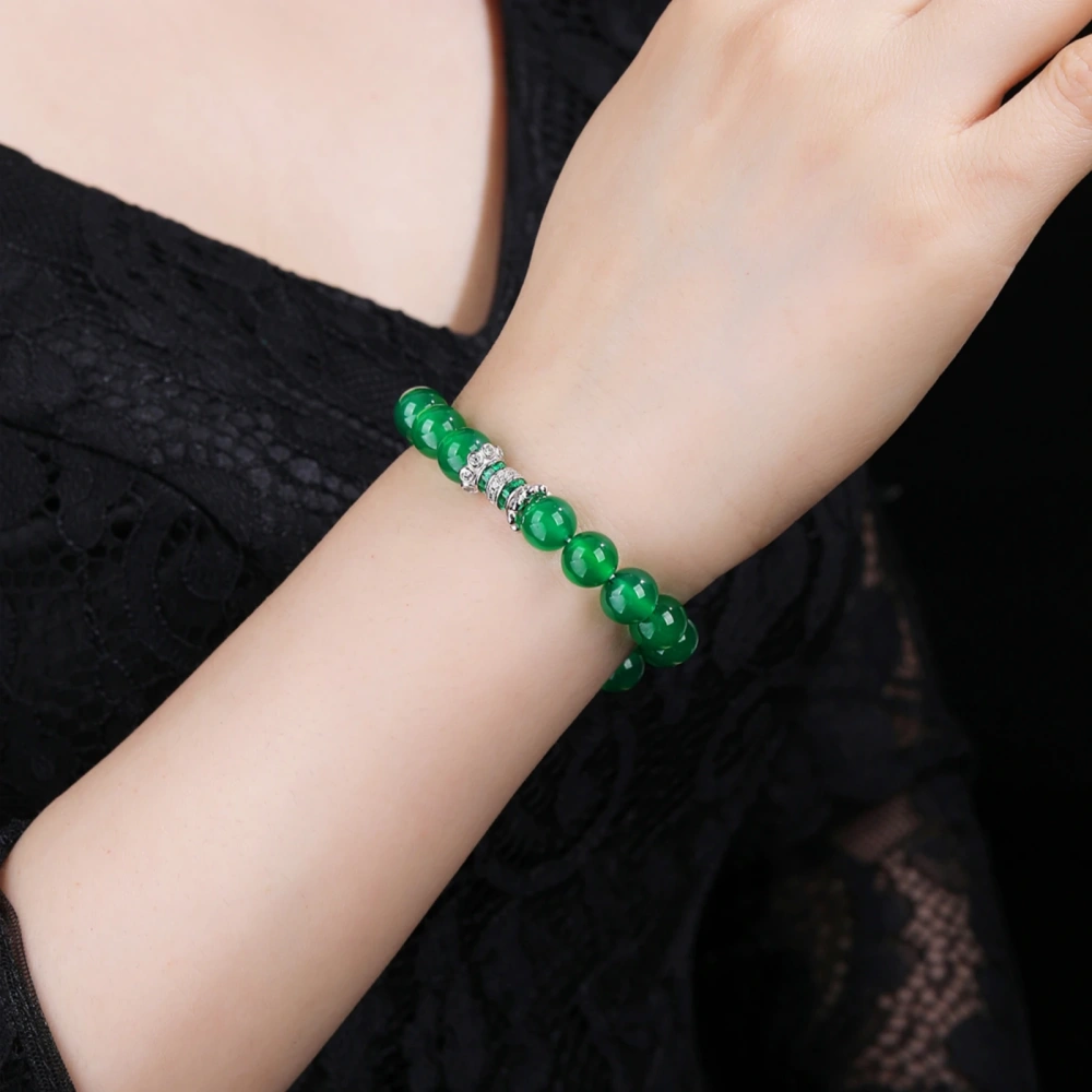 WINKIN WINSIN Brand MST High Quality S925 Pure Silver Inlaid High Carbon Diamond Bracelet For Women Green Agate Bracelet Jewelry