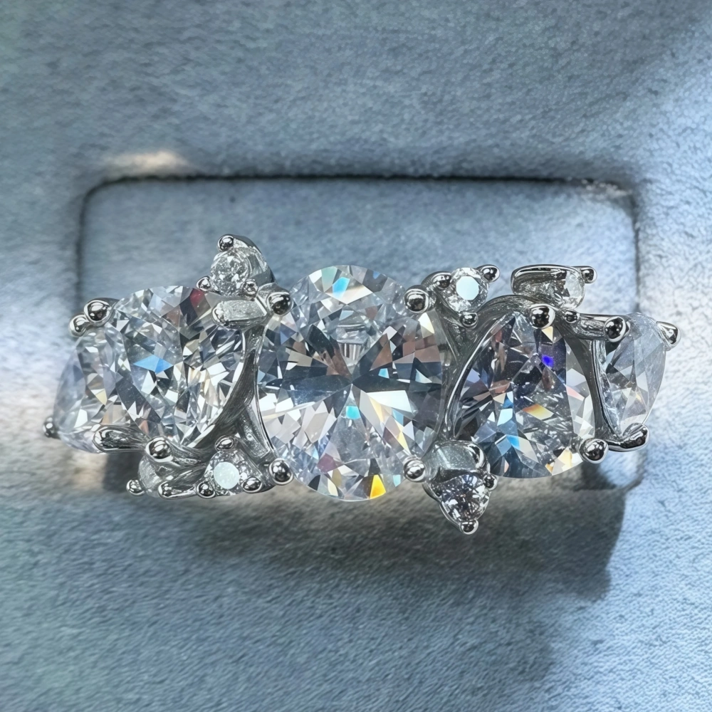 WINKIN WINSIN Brand MST Hot Sales 2.5ct Synthetic Sapphire Tanzanite 925 Sterling Silver High Carbon Diamond Ring Jewelry