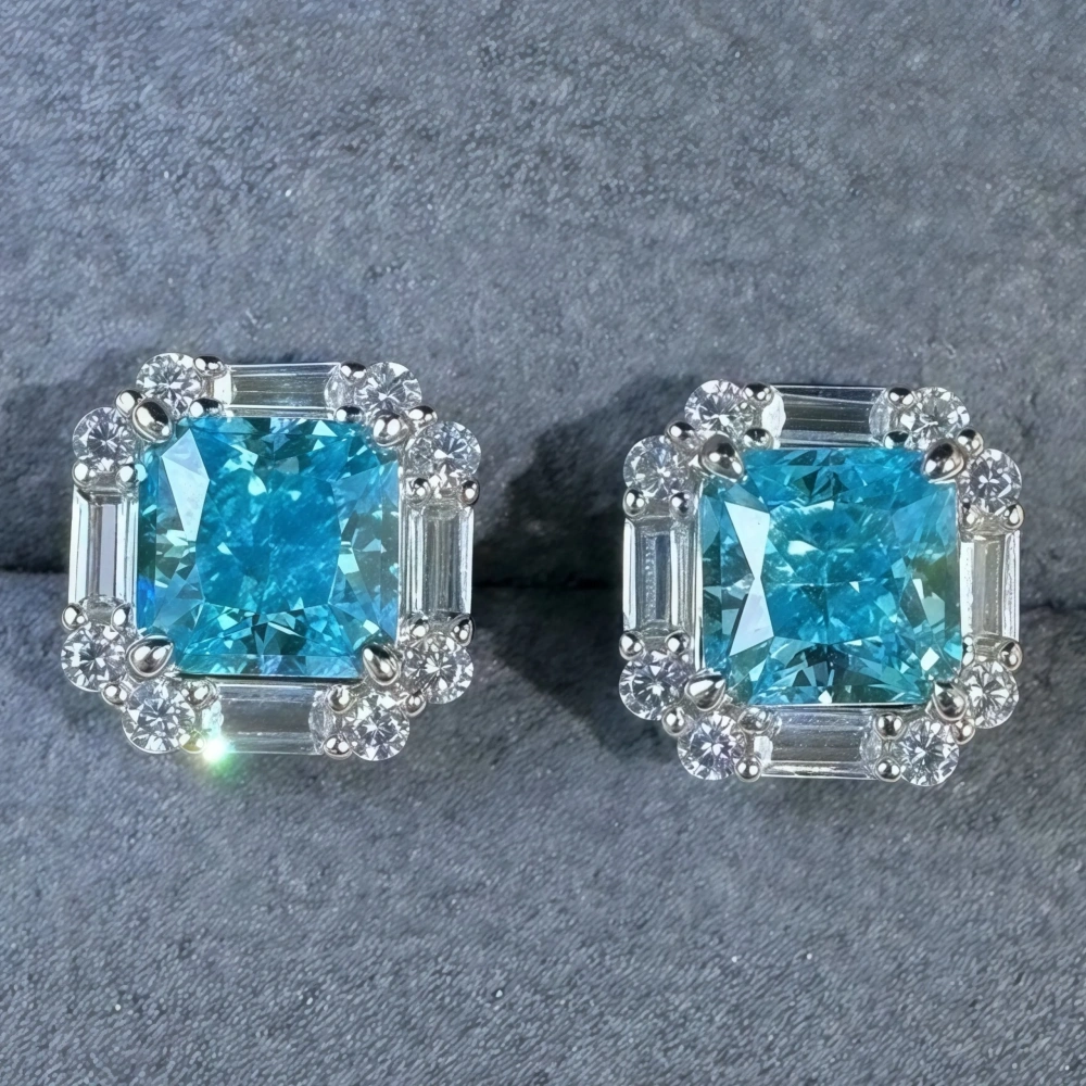 WINKIN WINSIN Brand MST 2.3ct 925 Sterling Silver Flower Earrings High Quality High Carbon Diamond Stud Earrings Jewelry