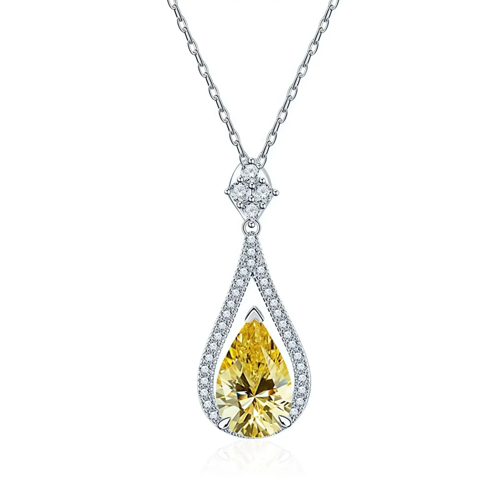 WINKIN WINSIN MST Top Grade s 925 Sterling Silver Chain Necklace Pendant Carbon Diamond Water Drop Pendants Necklaces Jewelry