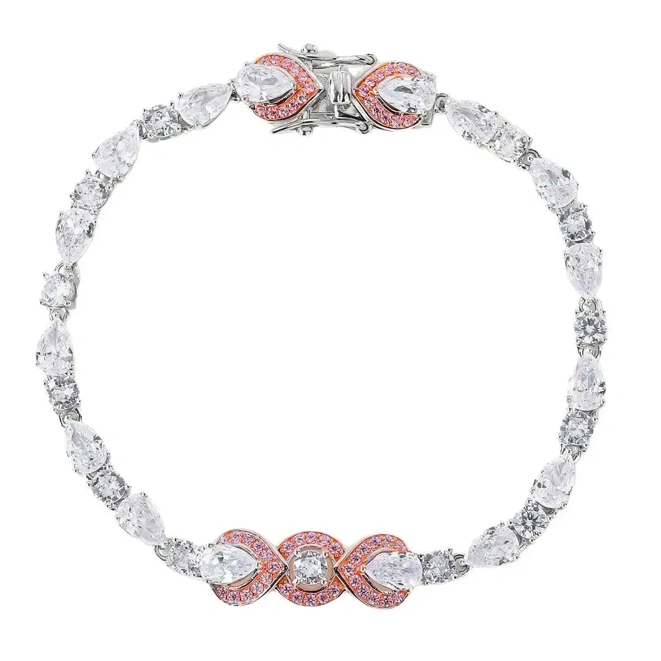 WINKIN WINSIN Brand MST High Quality 925 Sterling Silver Water Drop Lab Grown Gemstones High Carbon Diamond Bracelets Jewelry