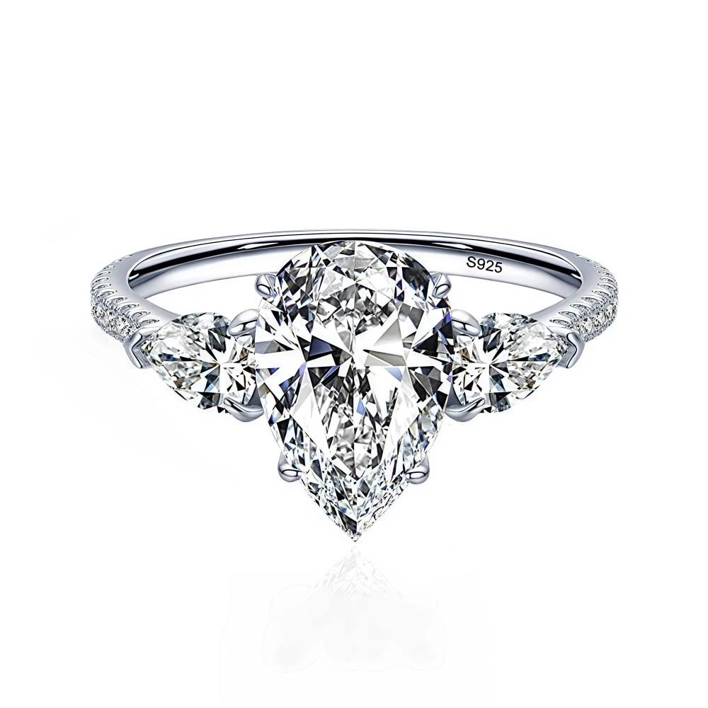 WINKIN WINSIN Brand MST 4.7ct 925 Sterling Silver Synthetic Sapphire Rings For Women High Carbon Diamond Ring Jewelry