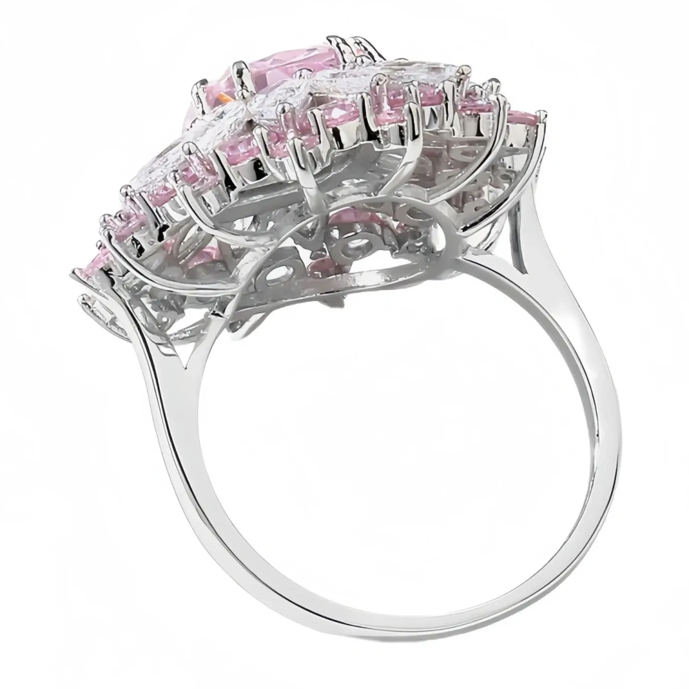 WINKIN WINSIN Brand MST 925 Sterling Silver Pink Gemstones Rings For Women High Quality Diamond Rings Jewelry
