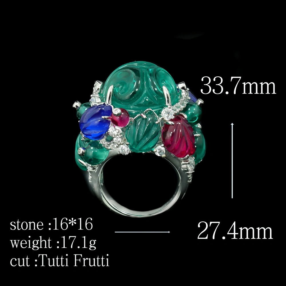 WINKIN WINSIN Brand MST Luxury Brand Designer 925 Sterling Silver Ring Lab Grown Gemstones Tutti Frutti Rings Fine Jewelry