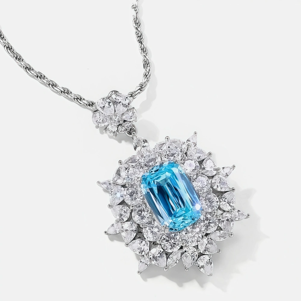 WINKIN WINSIN Brand MST High Quality Artificial Sapphire Lab Grown High Carbon Diamond Water Droplet Pendants Necklaces Jewelry
