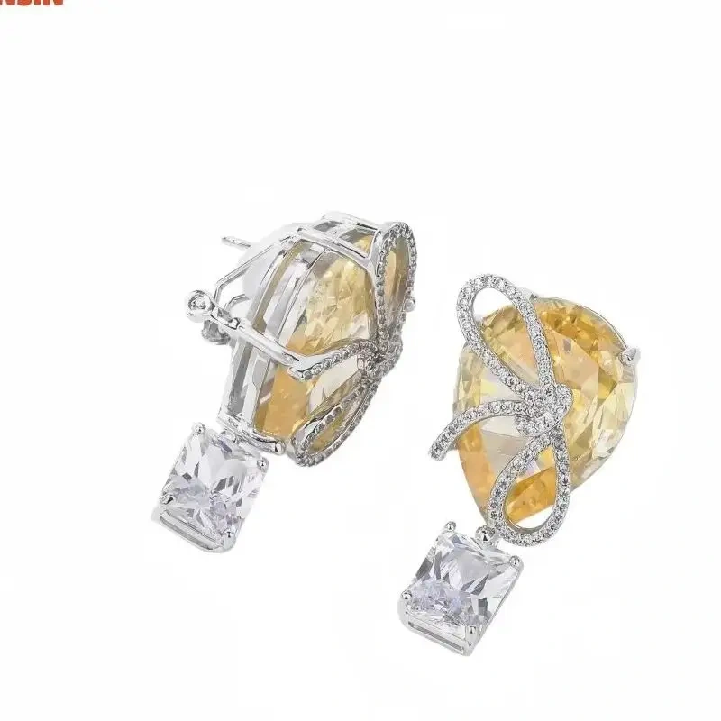 WINKIN WINSIN Brand MST High Quality Lab Grown Gemstone Ear Pendant Drop Earrings For Woman 925 Sterling Silver Earrings Jewelry