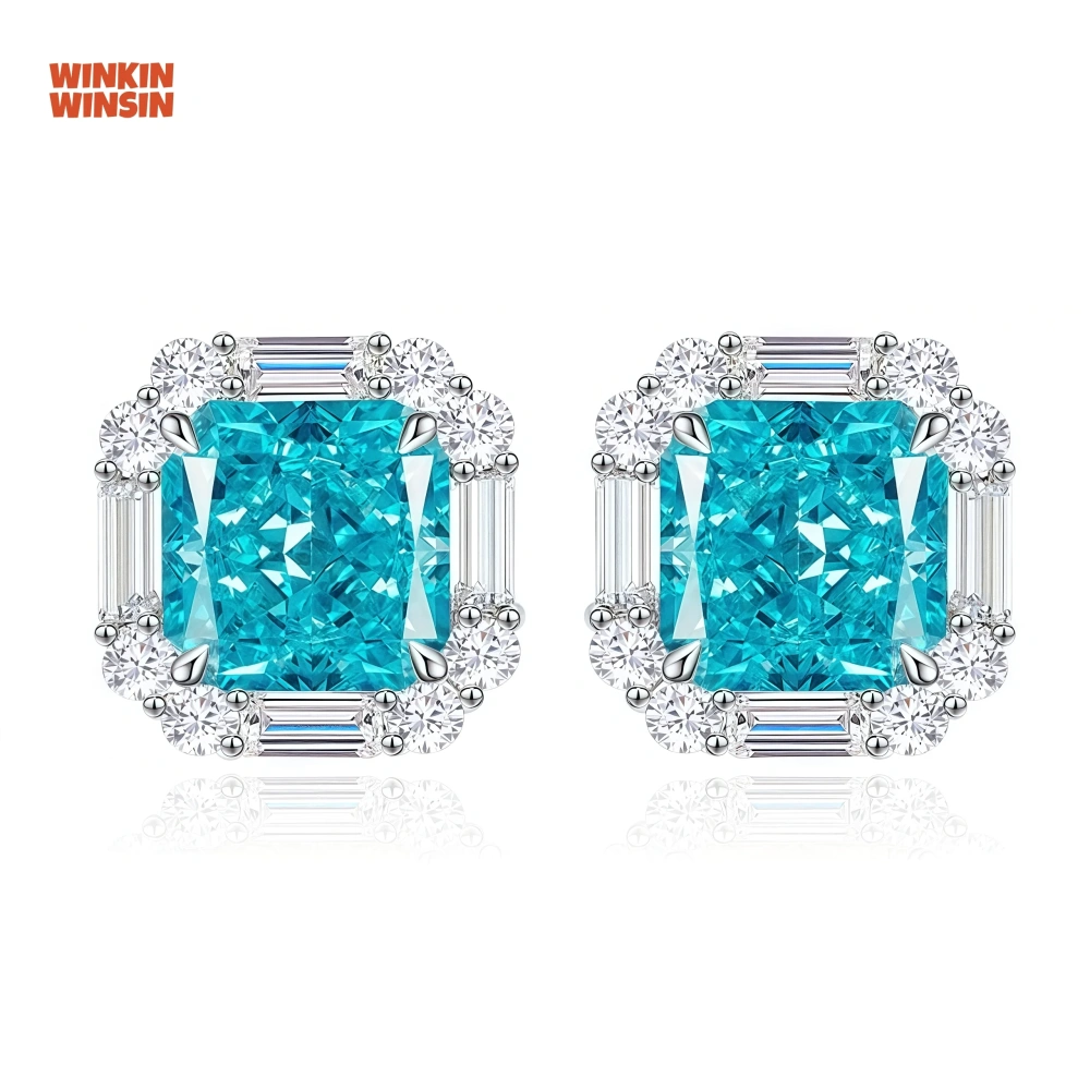 WINKIN WINSIN Brand MST 2.3ct 925 Sterling Silver Flower Earrings High Quality High Carbon Diamond Stud Earrings Jewelry