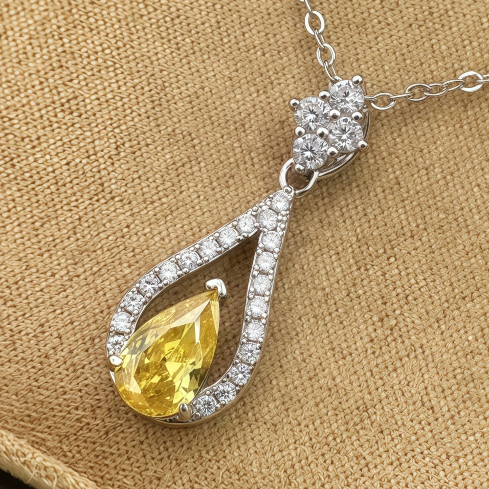 WINKIN WINSIN MST Top Grade s 925 Sterling Silver Chain Necklace Pendant Carbon Diamond Water Drop Pendants Necklaces Jewelry