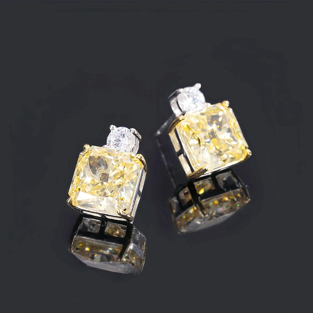 WINKIN WINSIN Brand Real 925 Sterling Silver Stud Earrings For Woman High Carbon Diamond Gemstones Earring Stud Fine Jewelry
