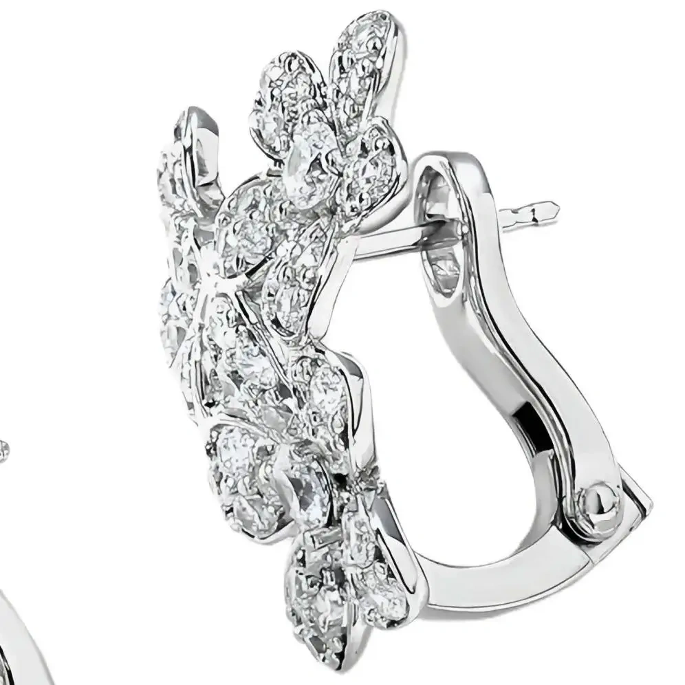 WINKIN WINSIN Brand MST Three Flower Petal High Carbon Diamond Earring For Woman 925 Sterling Silver Stud Earrings Jewelry