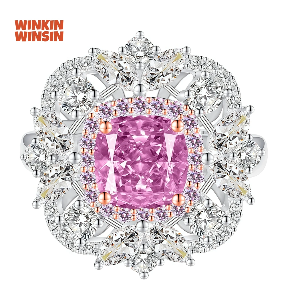 WINKIN WINSIN Brand MGI New Products Hot Selling High Carbon Diamond Rings Real 925 Sterling Silver Certificated Women Rings