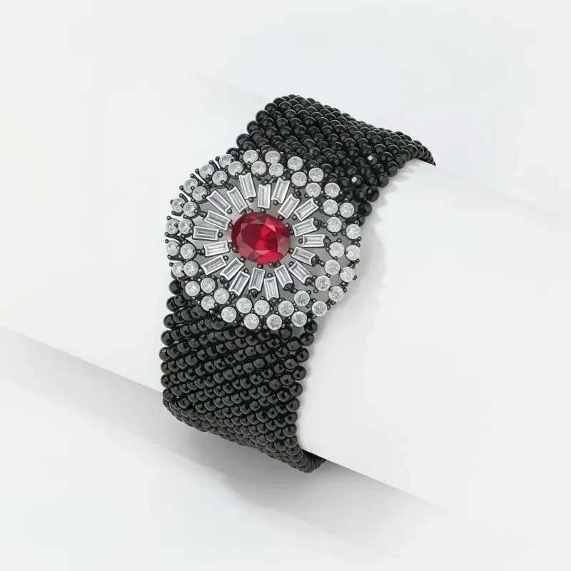 WINKIN WINSIN Brand MST Lab Grown Gemstones Crystal Multi-layer Bangle Bracelet  925 Sterling Silver Bracelets Jewelry