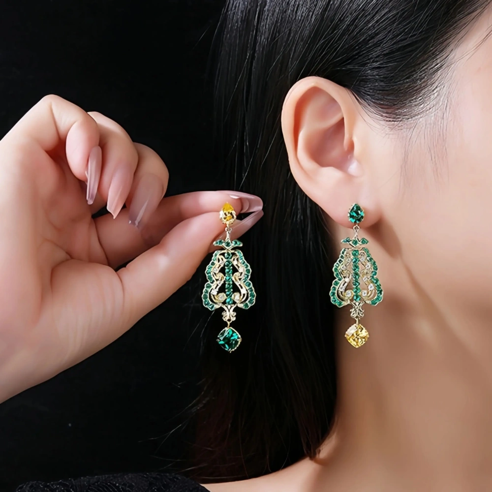 WINKINWINSIN 925 Sterling Silver Earring Lab Grown High Carbon Diamond Gemstone CMA Certificated Drop Earrings For Women Jewelry