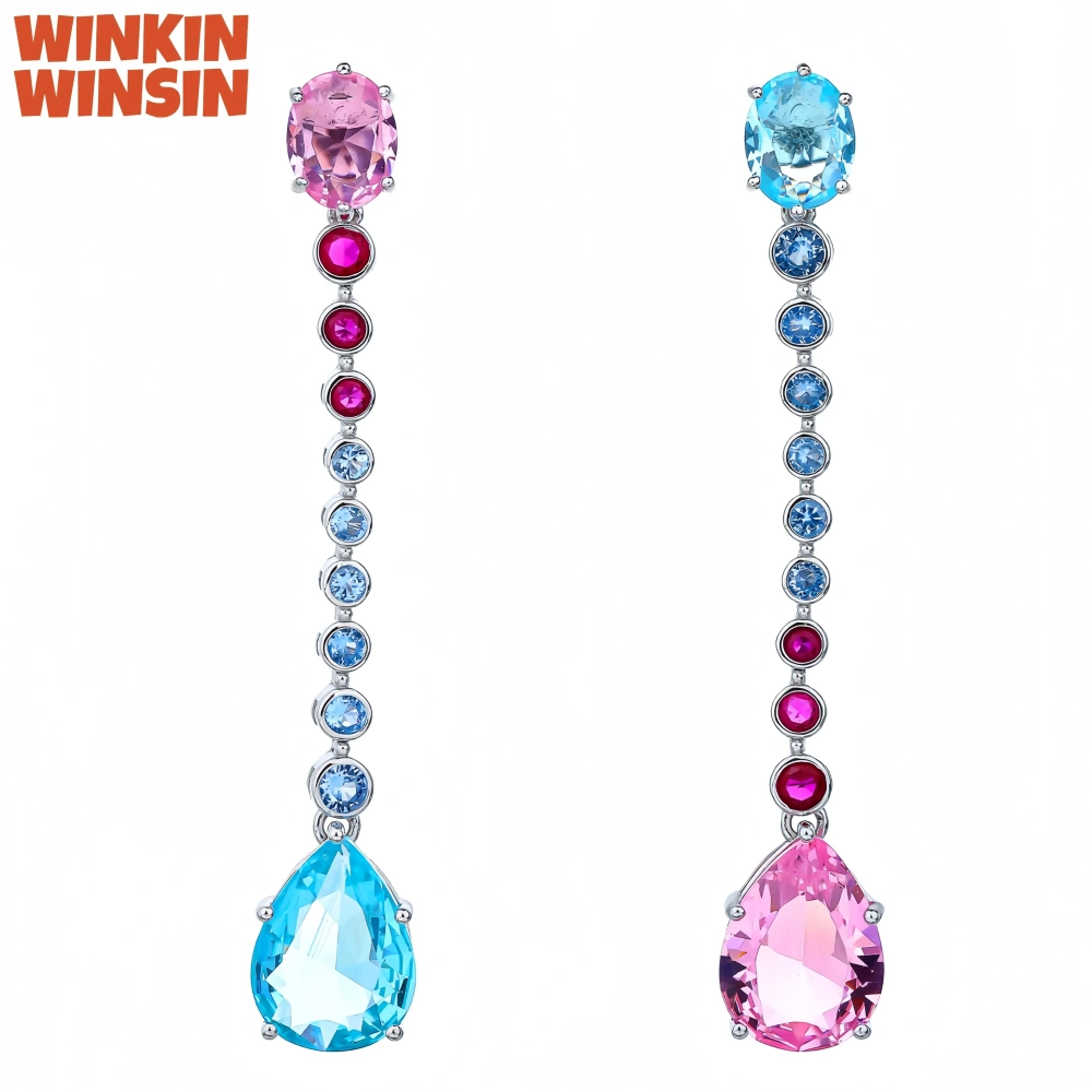 WINKIN WINSIN Brand MST 925 Sterling Silver Lab Grown Gemstone High Carbon Diamond GRC Tassel Earrings For Girl Jewelry