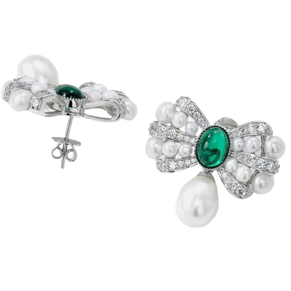 WINKIN WINSIN Brand MST High Quality Lab Grown Gemstone Pearl Drop Earrings For Woman 925 Sterling Silver Earrings Jewelry