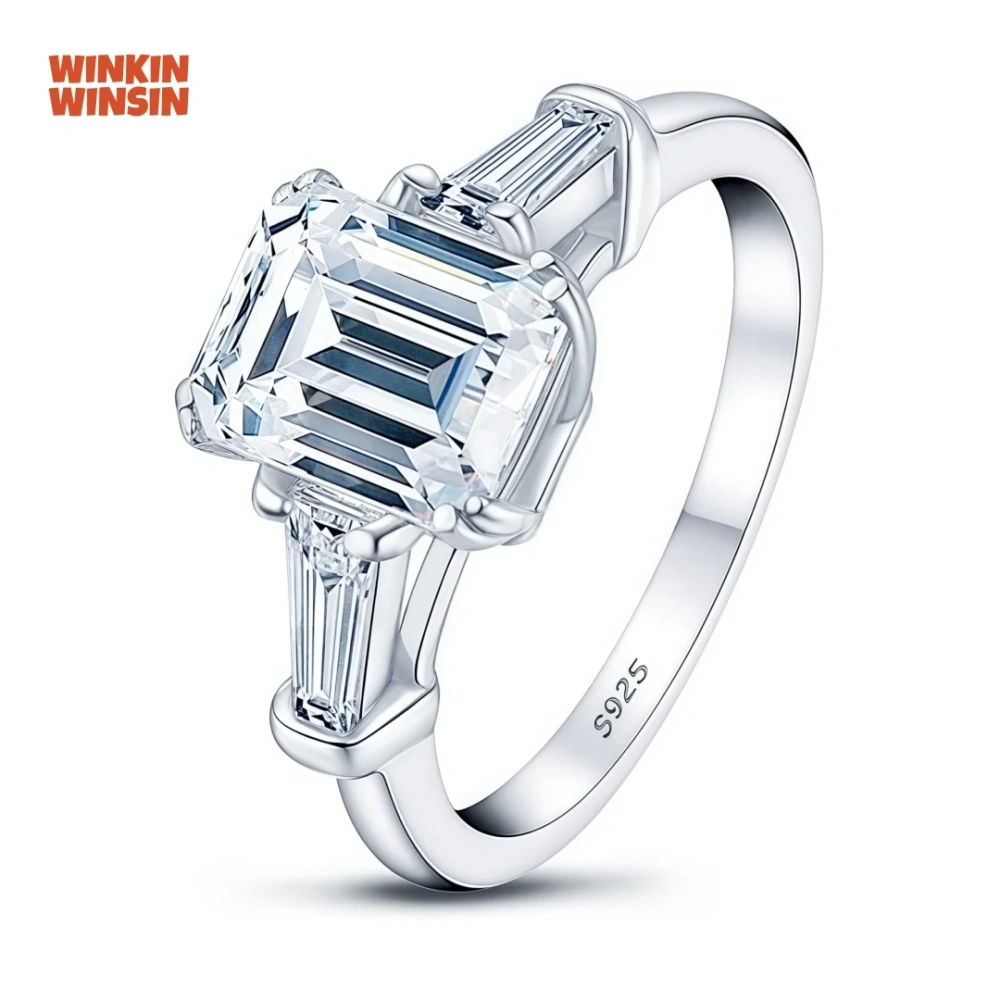 WINKIN WINSIN Brand MST 2ct Moissanite Diamond Ring High Quality 925 Sterling Silver High Carbon Diamond Rings Jewelry