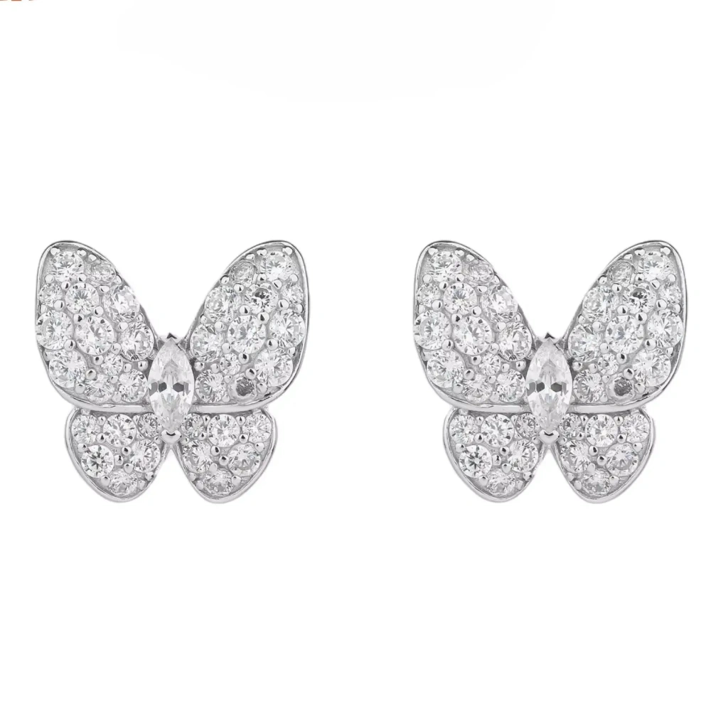 WINKIN WINSIN Brand MST 18k Gold Plated Jewelry Full Diamond Camellia Flower Earring For Woman 925 Sterling Silver Stud Earrings