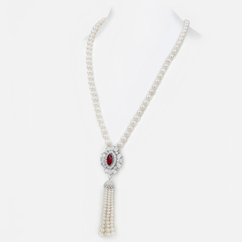 WINKIN WINSIN Brand MST S925 Silver Natural Pearl Necklace With High-End Temperament And Women Tassel Necklace Jewelry