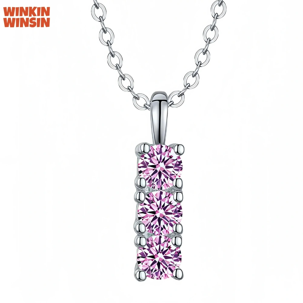 WINKIN WINSIN Brand MST 925 Sterling Silver Pendant For Women Necklace Lab Grown Gemstones High Carbon Diamond Pendant Jewelry