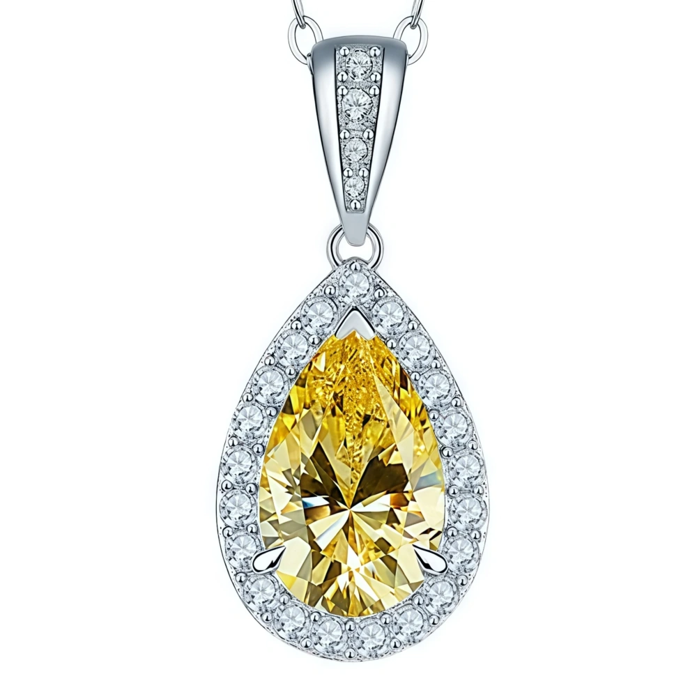WINKIN WINSIN Brand MST 1ct Artificial Sapphire Lab Grown High Carbon Diamond Water Droplet Pendants Necklaces Jewelry