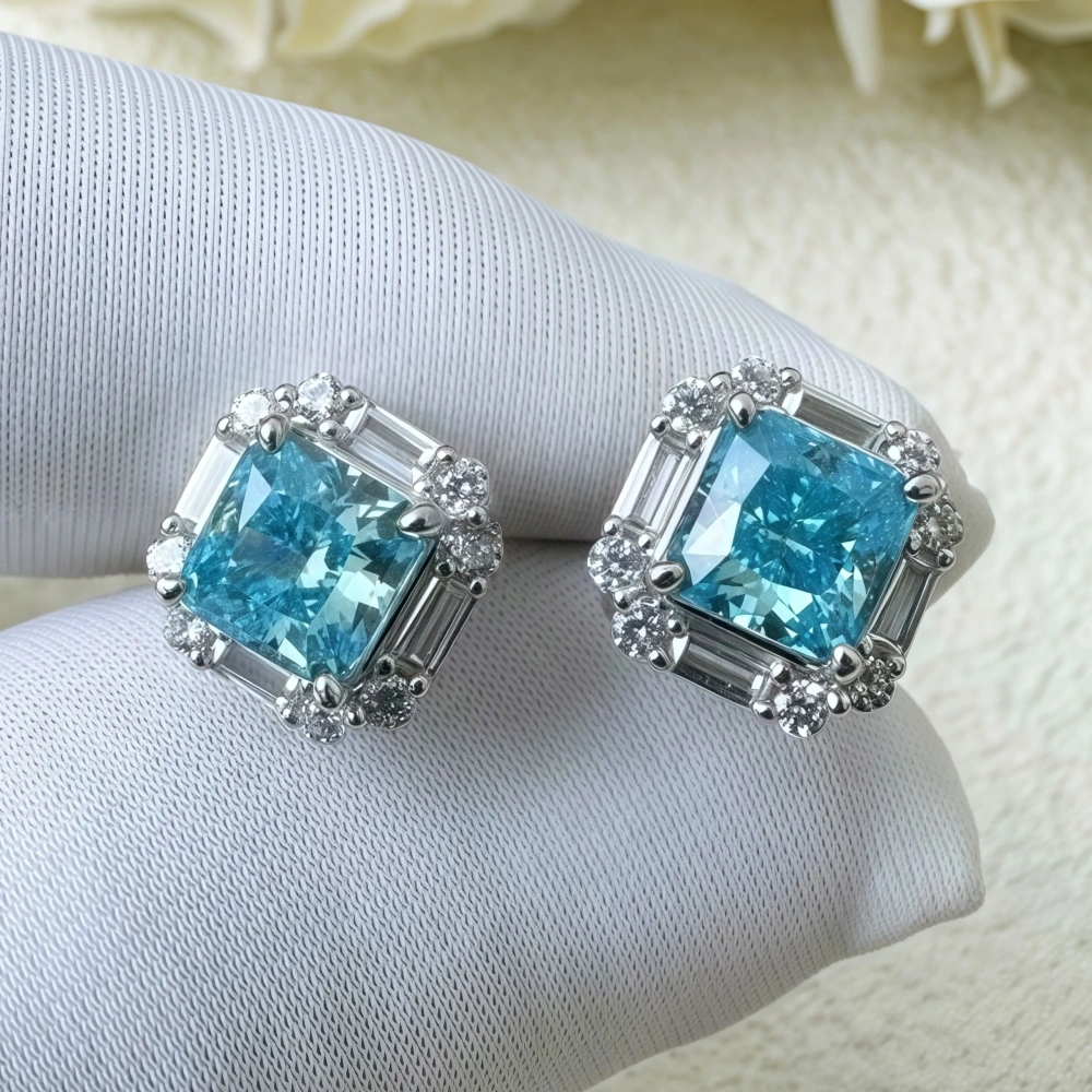 WINKIN WINSIN Brand MST 2.3ct 925 Sterling Silver Flower Earrings High Quality High Carbon Diamond Stud Earrings Jewelry