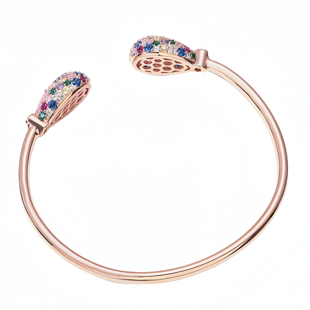 WINKIN WINSIN Brand MST 925 Sterling Silver Bracelet High Carbon Diamond Duo Bao Easter Egg Rose Gold Opening Bracelets Jewelry