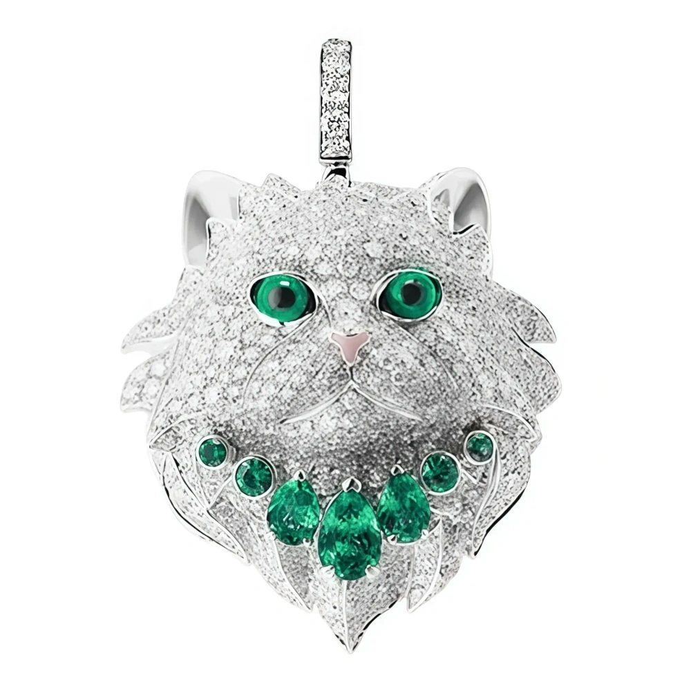 WinkinWinsin Brand Women 925 Sterling Silver Pendant Animal Cat Necklace Cute Cat High Carbon Diamond Pendants Necklaces Jewelry