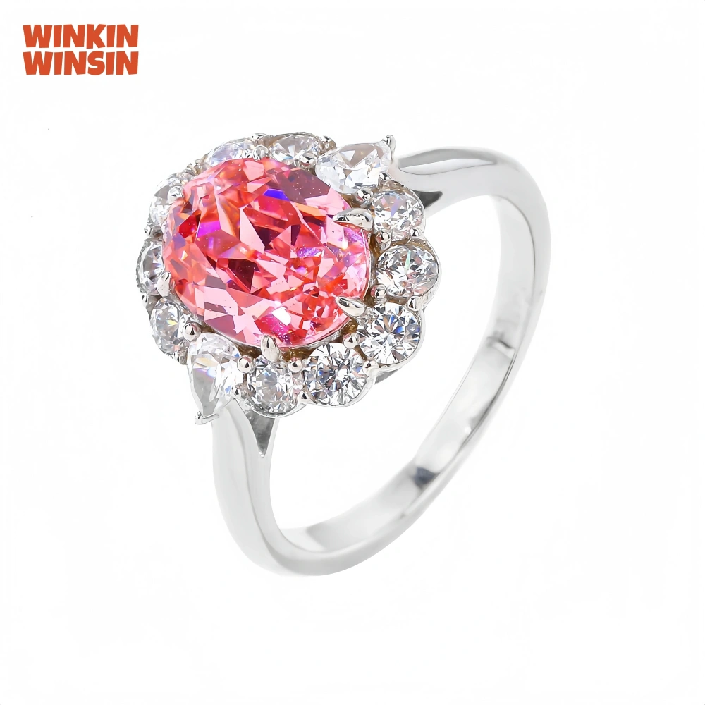 WINKIN WINSIN Brand MST 925 Sterling Silver Lab Grown Gemstones Ruby Rings Lab Grown High Carbon Diamond Ring Jewelry