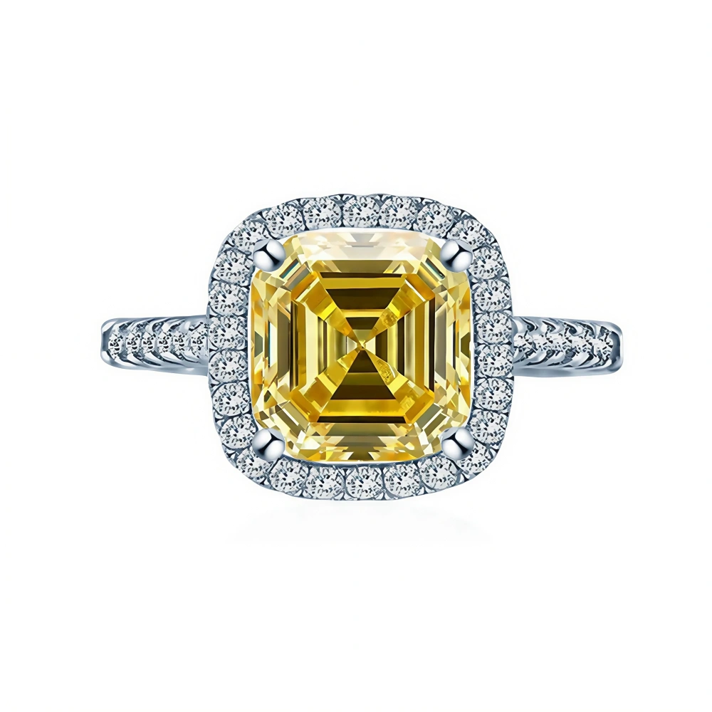 WINKIN WINSIN Brand MST 925 Sterling Silver High Carbon Diamond 3 Carat Elliptical Artificial Sapphire Diamond Rings Jewelry