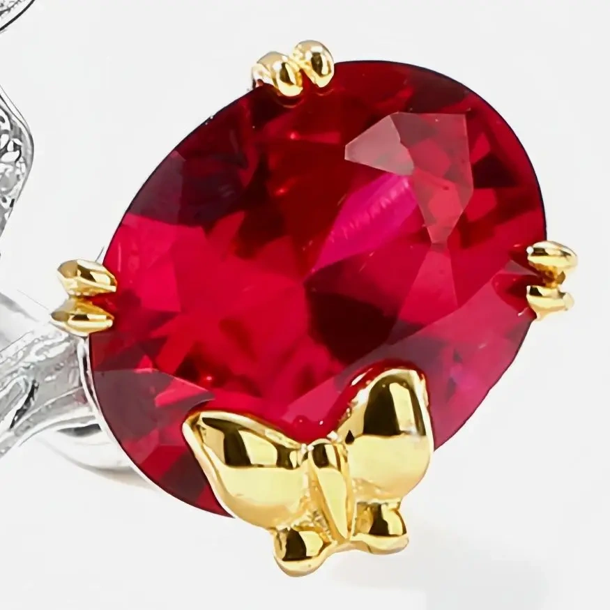 WINKIN WINSIN Brand MST 925 Sterling Silver Rose 18K Gold Plated Zircon Open Ring Lab Grown Gemstones Diamond Rings Fine Jewelry