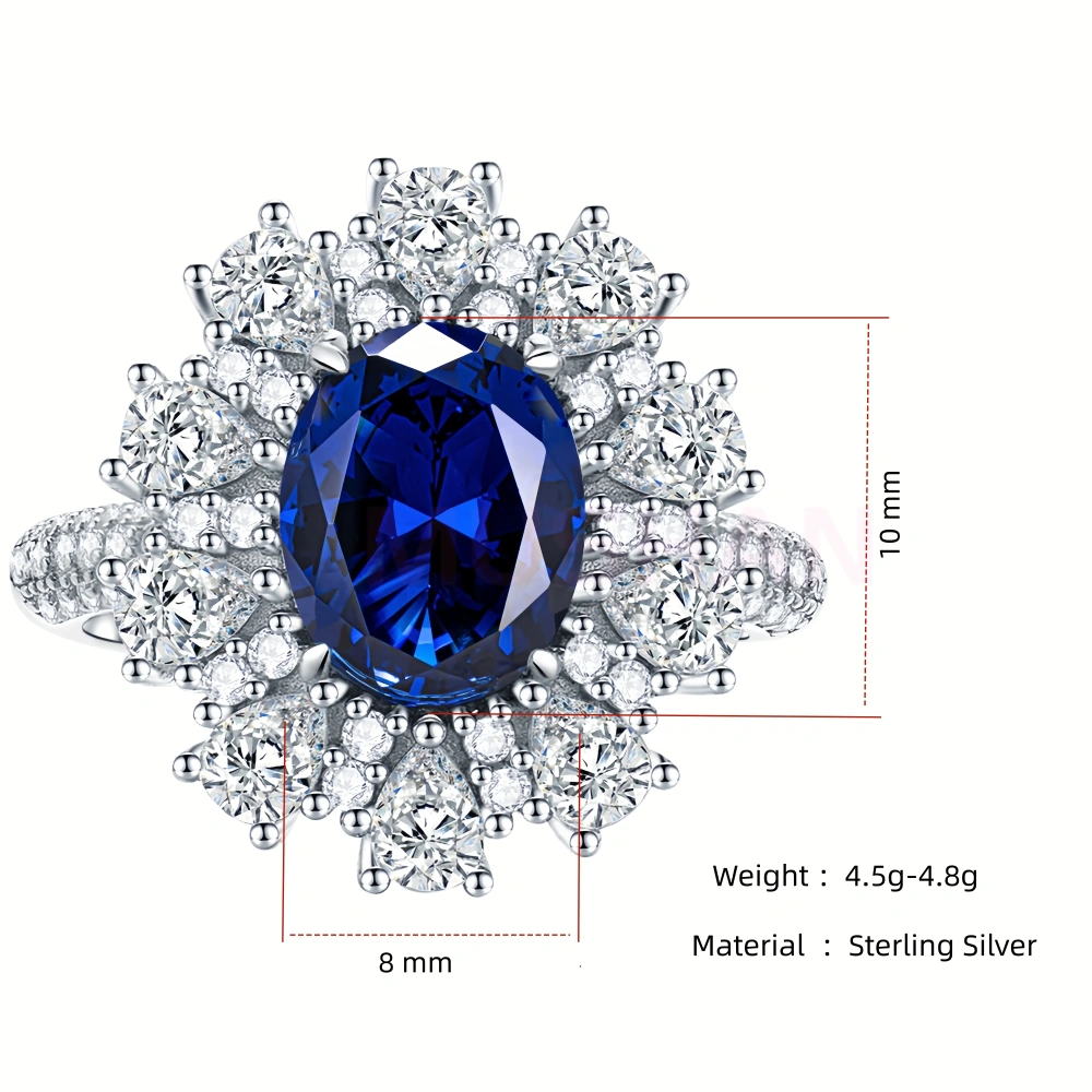 WINKIN WINSIN Brand MST High Quality 3ct 925 Sterling Silver Synthetic Sapphire Rings Fashion For Women Diamond Ring Jewelry