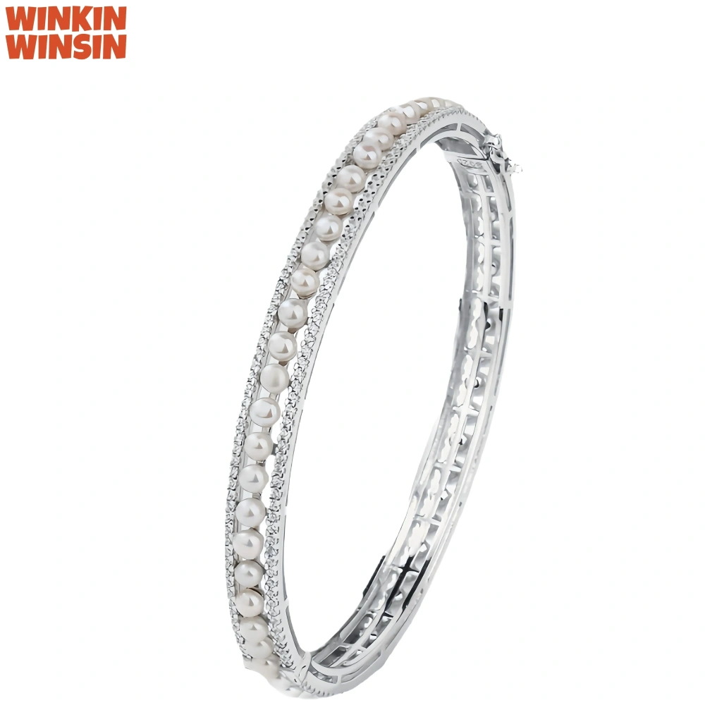 WINKIN WINSIN Brand MST Top Grade 925 Sterling Silver Bracelet High Carbon Diamond Freshwater Pearl Bracelets Jewelry