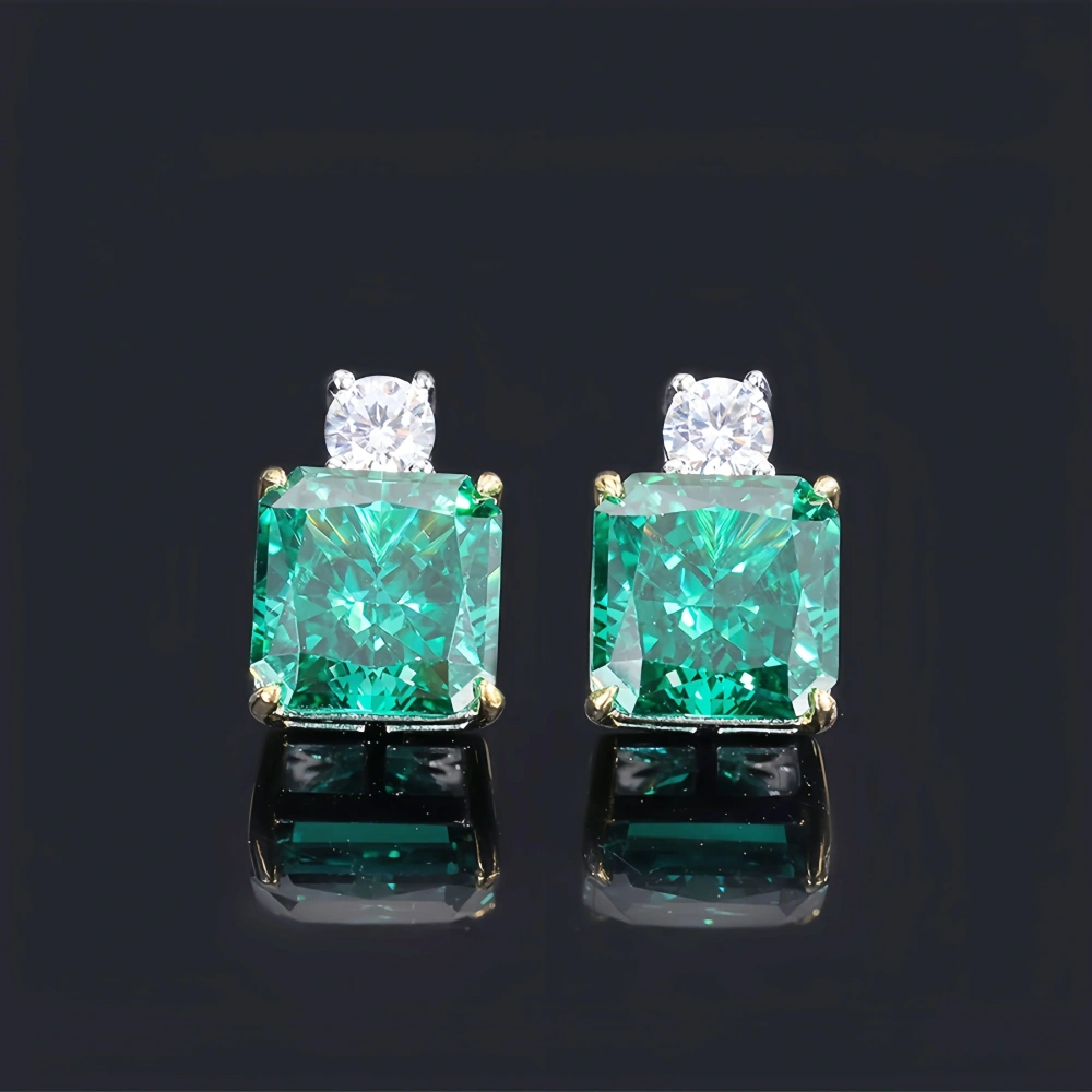 WINKIN WINSIN Brand Real 925 Sterling Silver Stud Earrings For Woman High Carbon Diamond Gemstones Earring Stud Fine Jewelry