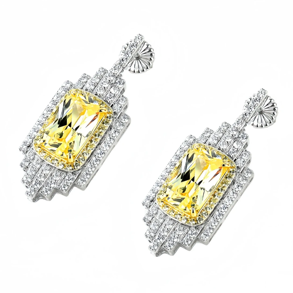 WINKIN WINSIN Brand MST 925 Sterling Silver Earrings Lab Grown Gemstones High Carbon Diamond Zircon Drop Earrings Jewelry