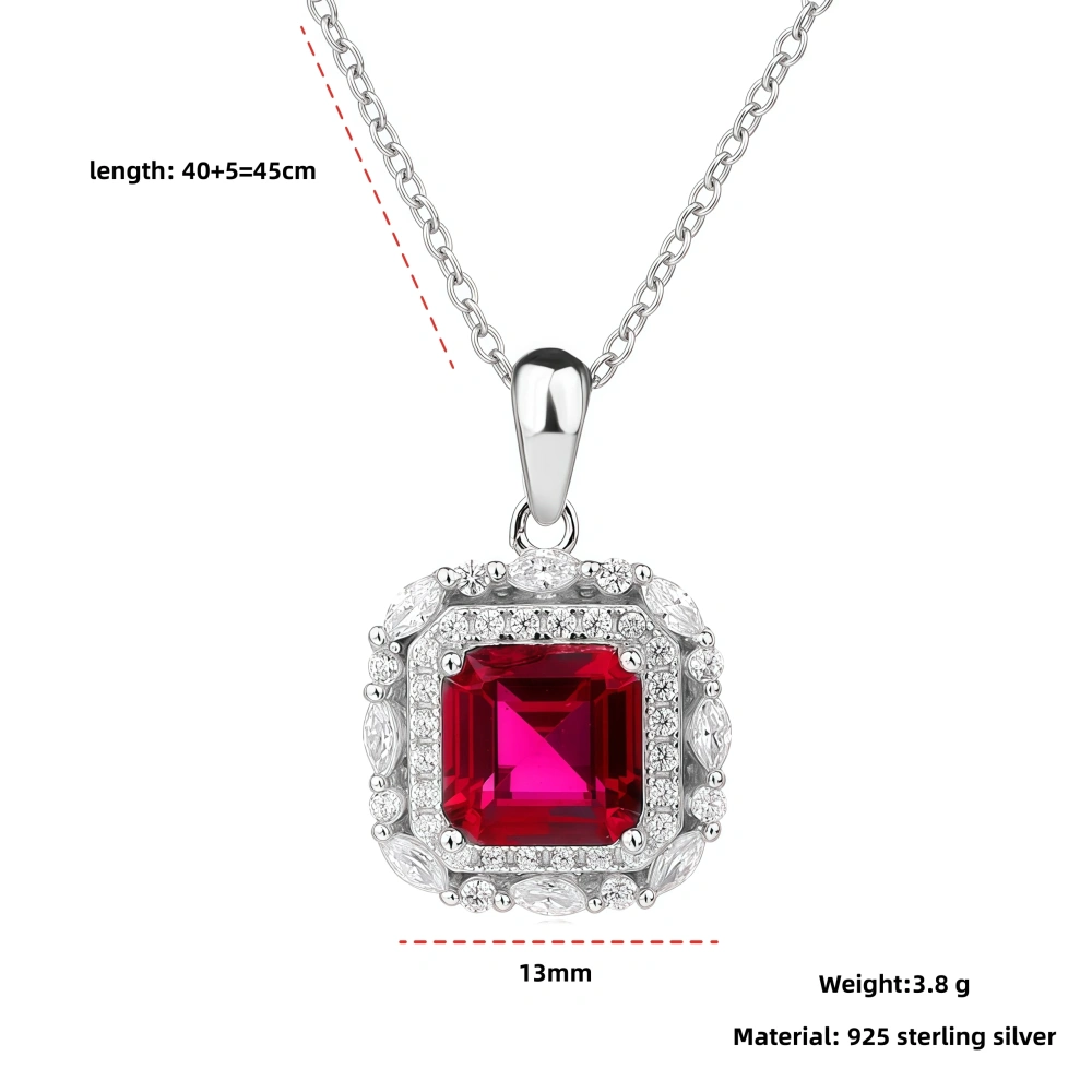 WINKINWINSIN Brand MST 925 Sterling Silver Quadrilateral Women High Carbon Diamond Certificated Water Drop Pendants Necklaces